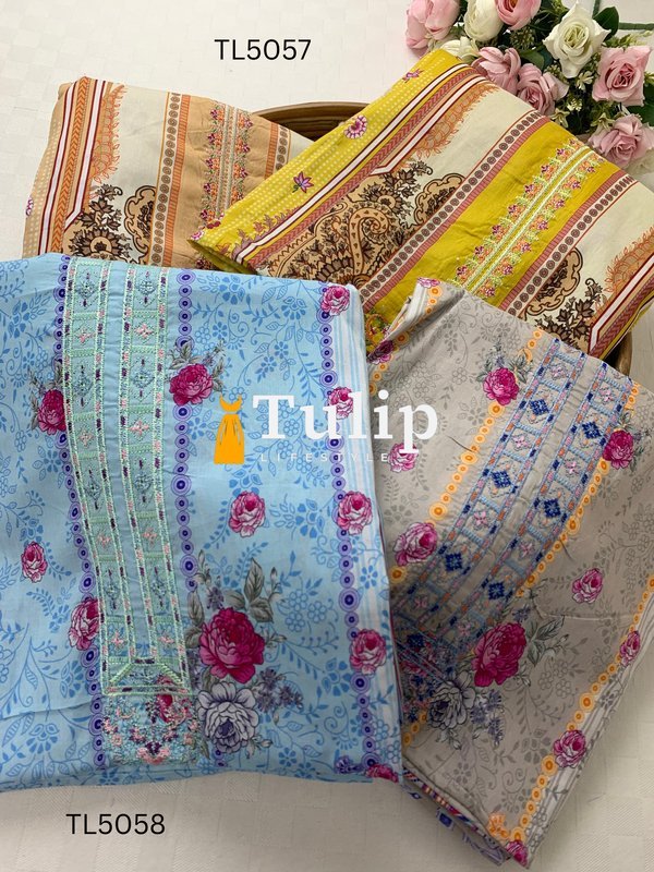 Embroidered Cotton Lawn - TL5057