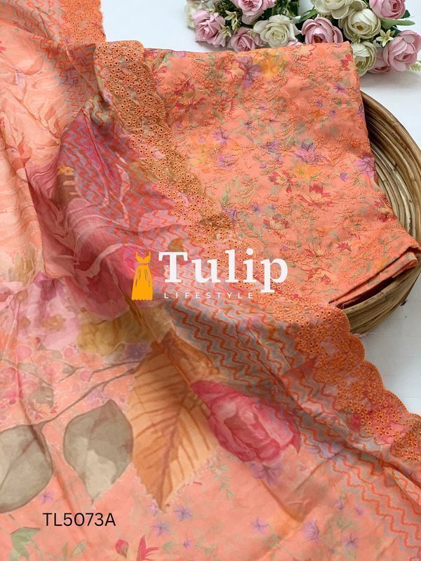 Soft Embroidered Lawn - TL5073A