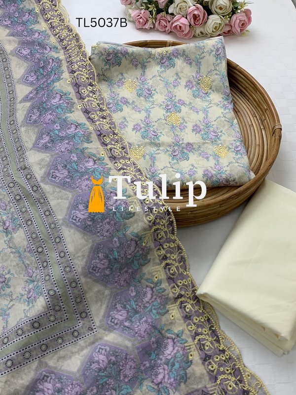 Soft Embroidered Lawn - TL5037B