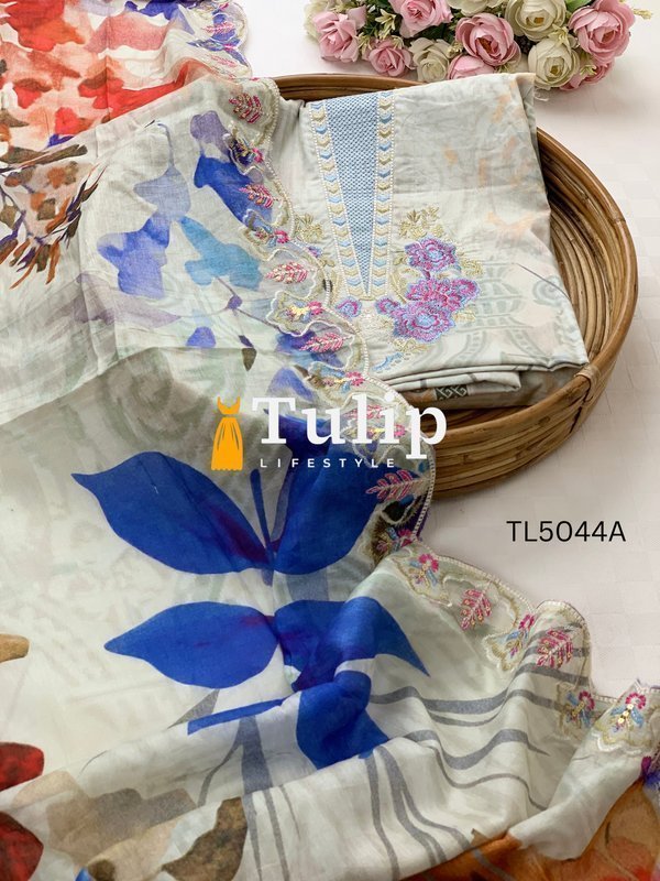 Soft Embroidered Lawn - TL5044A