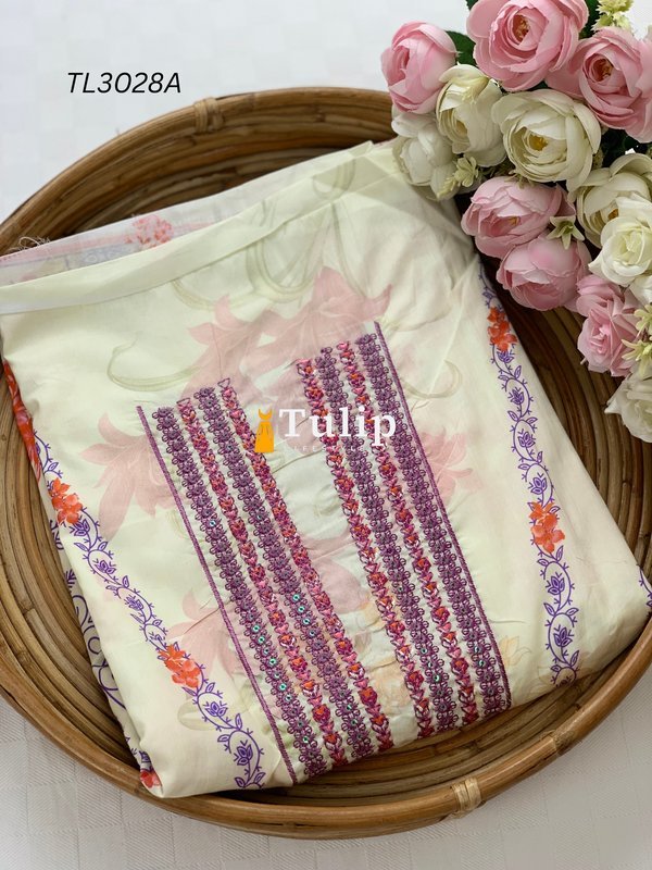 Embroidered Cotton Lawn - TL3028A