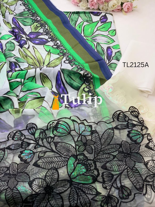 Premium Cotton Dress with Embroidered Lace - TL2125A