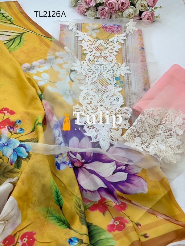 Premium Cotton Dress with Embroidered Lace - TL2126A