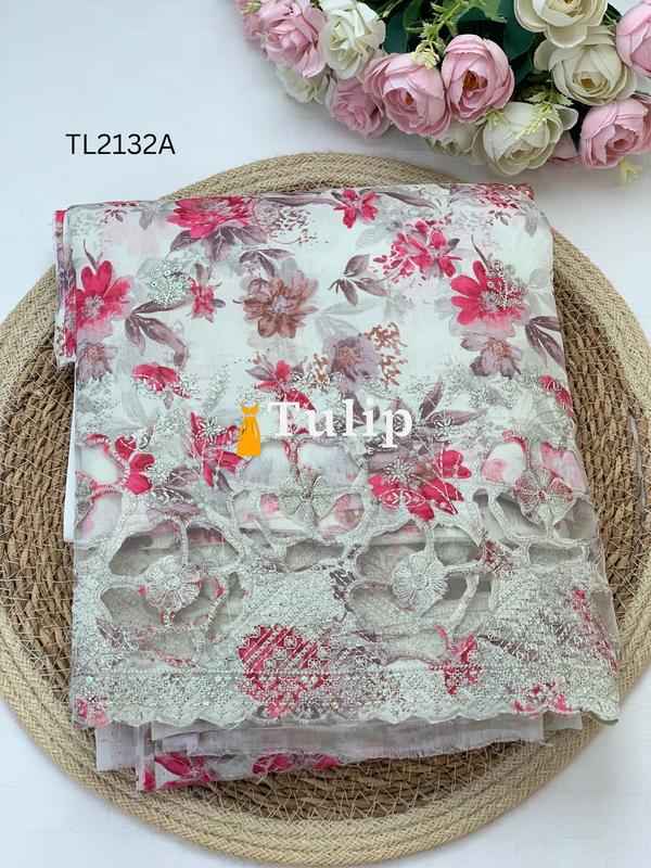 Premium Embroidered Cotton Lawn - TL2132A