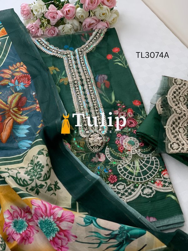 Premium Embroidered Lawn - TL3074A