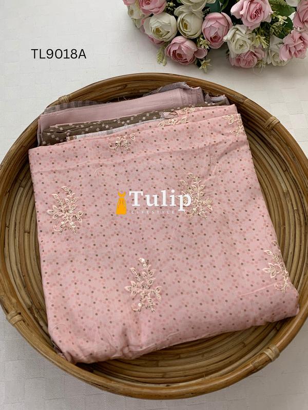 Premium Embroidered Cotton Lawn - TL9018A