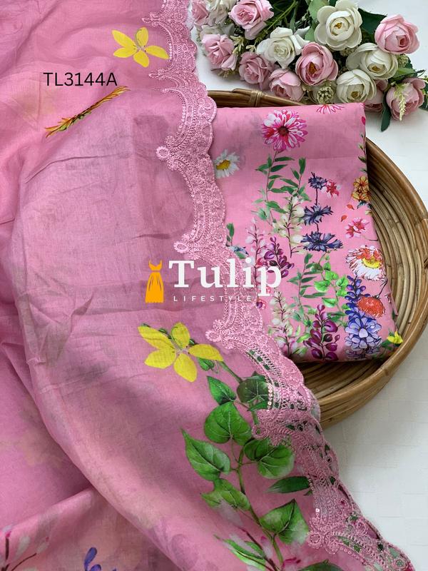 Premium Embroidered Cotton Lawn - TL3144A