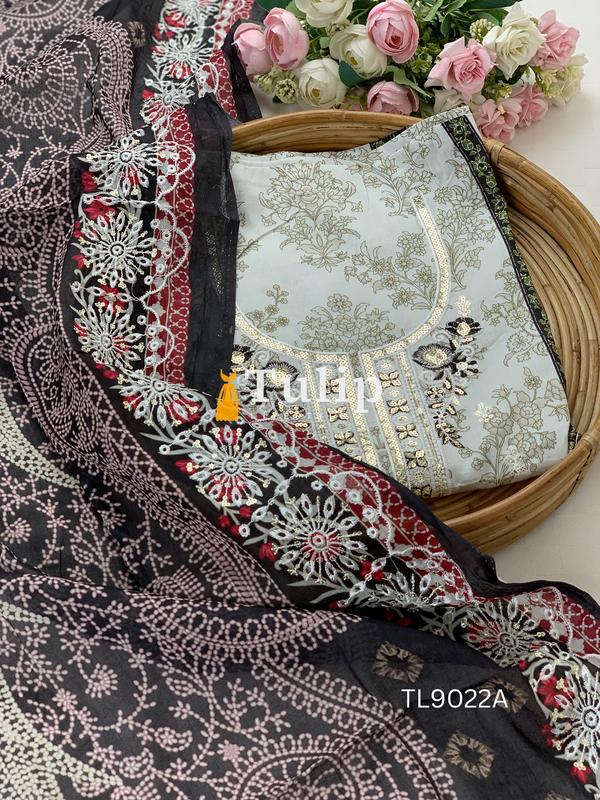 Premium Embroidered Cotton Dress - TL9022A