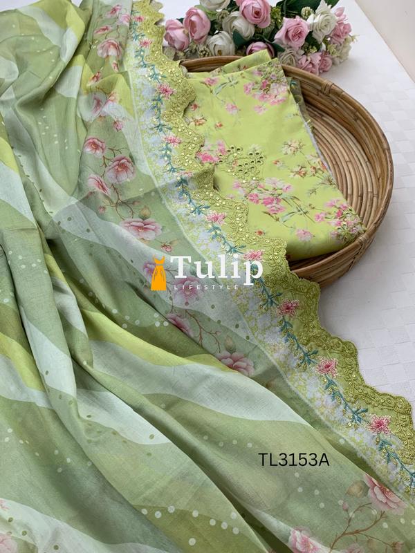 Premium Embroidered Cotton Lawn - TL3153A