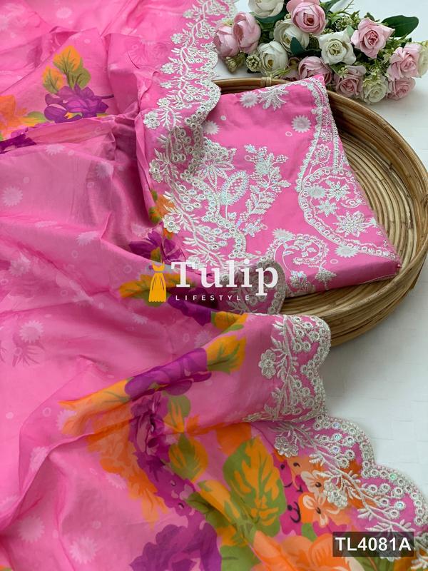 Premium Embroidered Cotton Lawn - TL4081A