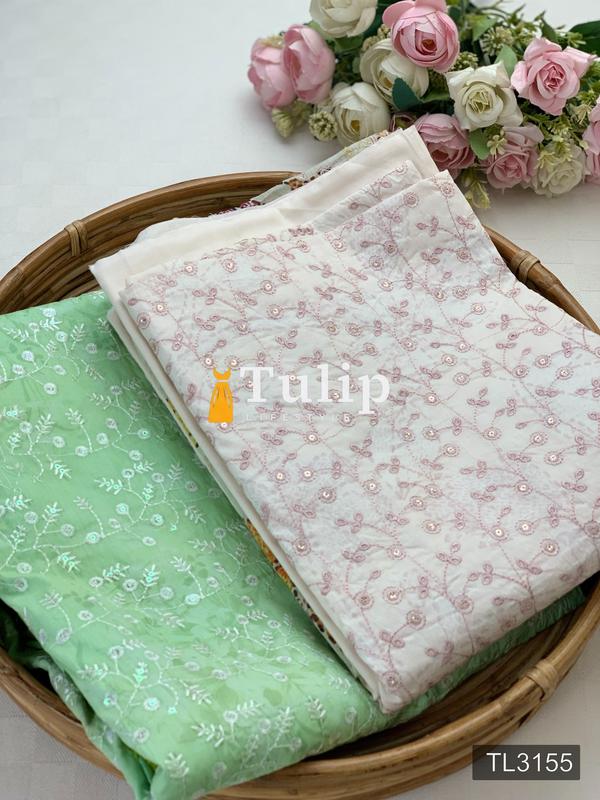 Premium Embroidered Cotton Lawn - TL3155
