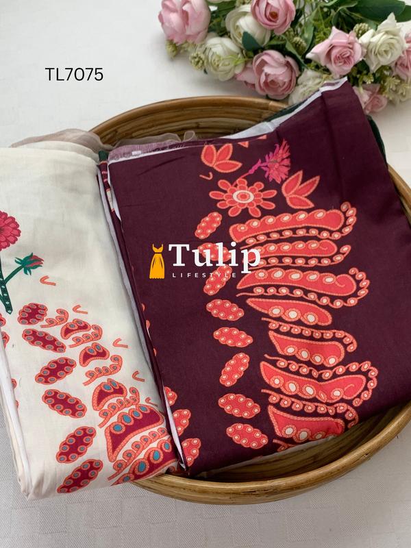 Premium Cotton Lawn with Chiffon Dupatta - TL7075