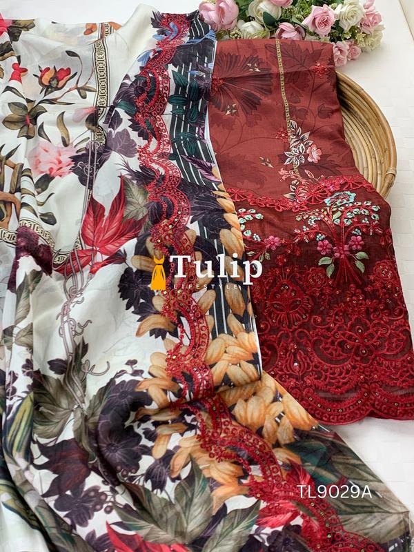 Gorgeous Embroidered Soft Cotton Lawn - TL9029A