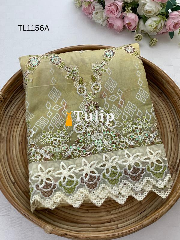Premium Embroidered Cotton Lawn - TL1156A