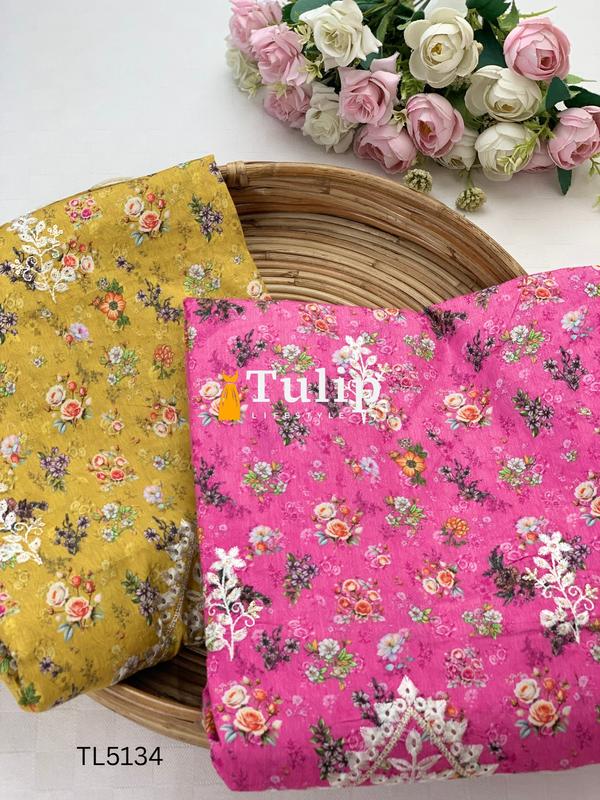 Soft Embroidered  Premium Cotton Lawn - TL5134