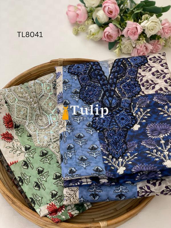 Premium Embroidered Cotton Lawn - TL8041