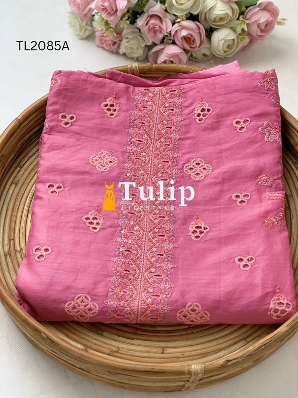 Luxury Swiss Voyel Embroidered Three Pieces - TL2085A
