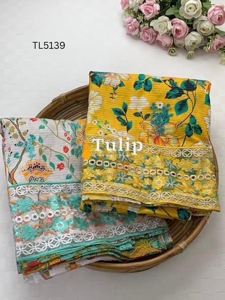 Premium Embroidered Soft Cotton Lawn - TL5139