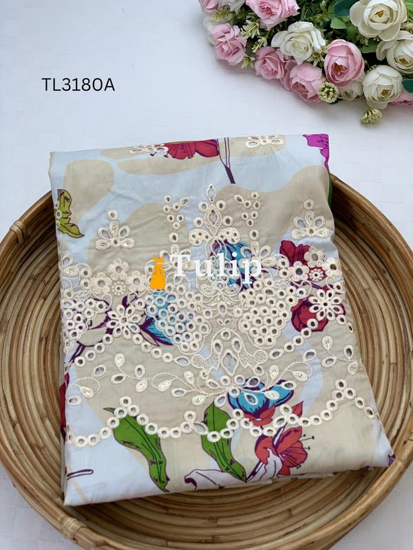 Premium Embroidered Soft Cotton Lawn - TL3180A