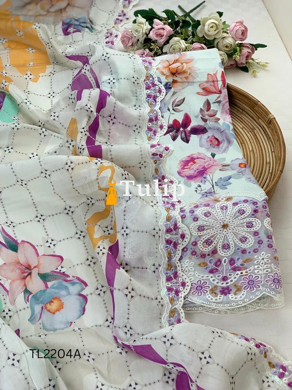 Soft Embroidered Cotton Lawn Dresses - TL2204A