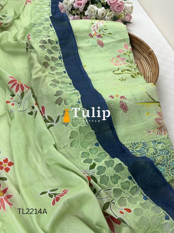 Premium Embroidered Cotton Lawn - TL2214A