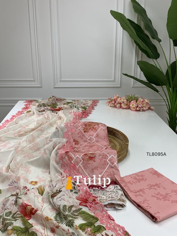 Soft Embroidered Cotton Lawn Three Pieces -  TL8095A