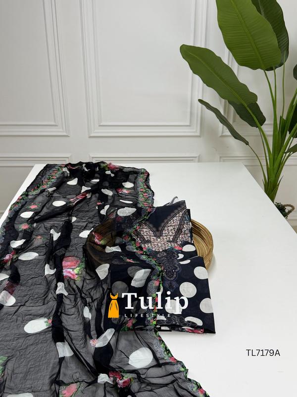 Soft Embroidered Cotton Lawn - TL7179A