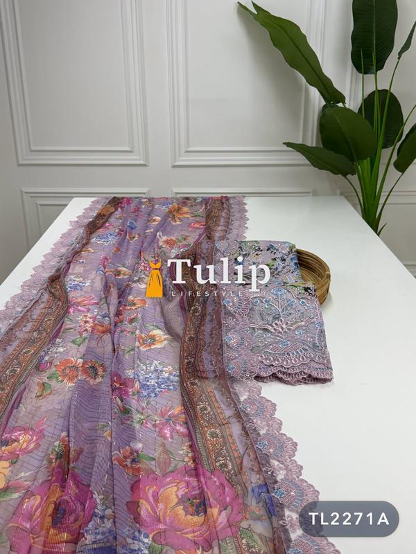 Premium Embroidered Cotton Dresses - TL2271A