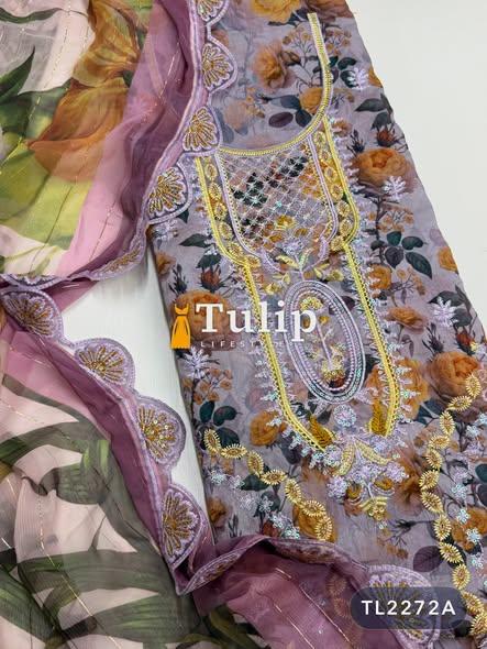 Premium Embroidered Cotton Dresses - TL2272A