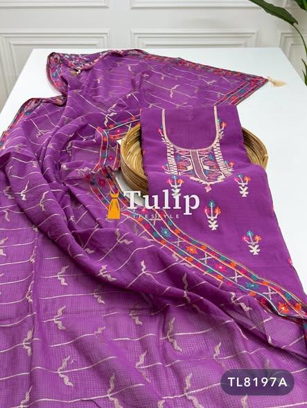 Gorgeous Kota Cotton Jamdani Three Pieces - TL8197