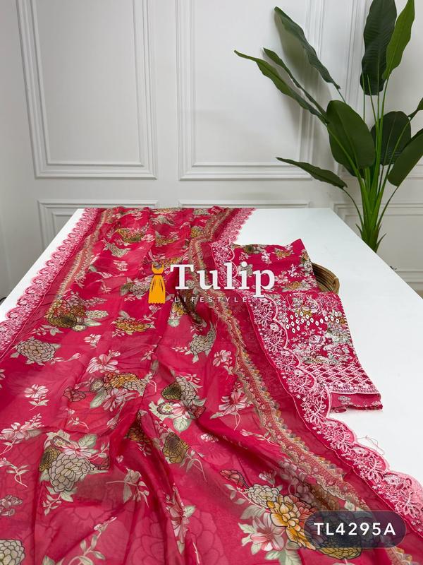 Soft Embroidered Luxury Cotton Lawn Dresses - TL4295A