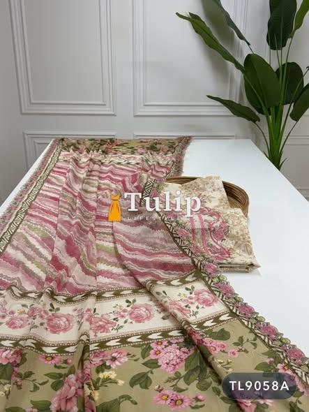 Exclusive Embroidered Cotton Lawn Dresses - TL9058A
