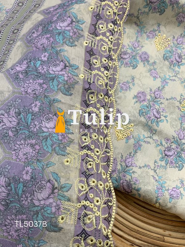 Soft Embroidered Lawn - TL5037B gallery image