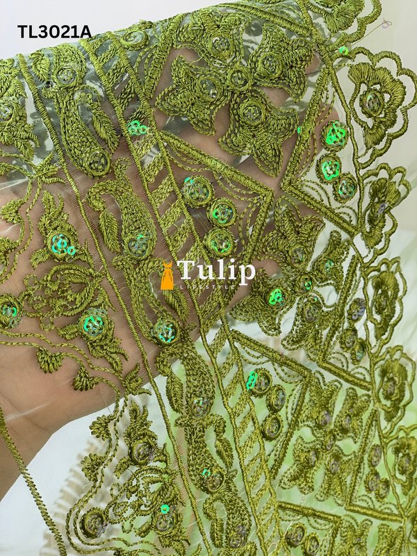 Parrot Colored Soft Lawn Embroidered 3 Pieces - TL3021A gallery image