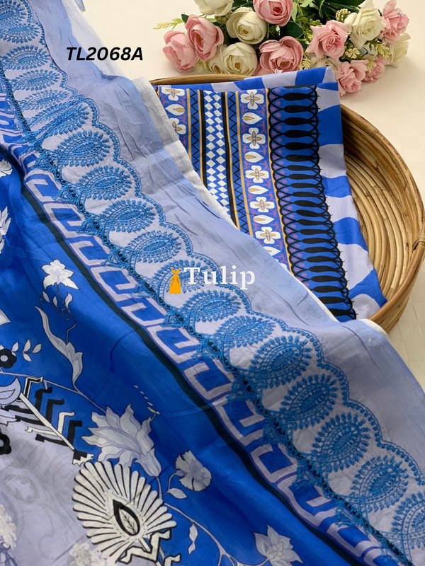 Cotton Lawn with Embroidered Panels - TL2068A gallery image