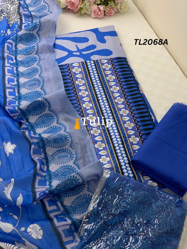 Cotton Lawn with Embroidered Panels - TL2068A gallery image