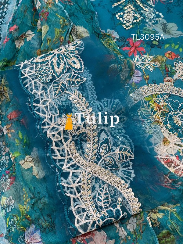 Premium Embroidered Lawn with Chiffon Dupatta - TL3095A gallery image