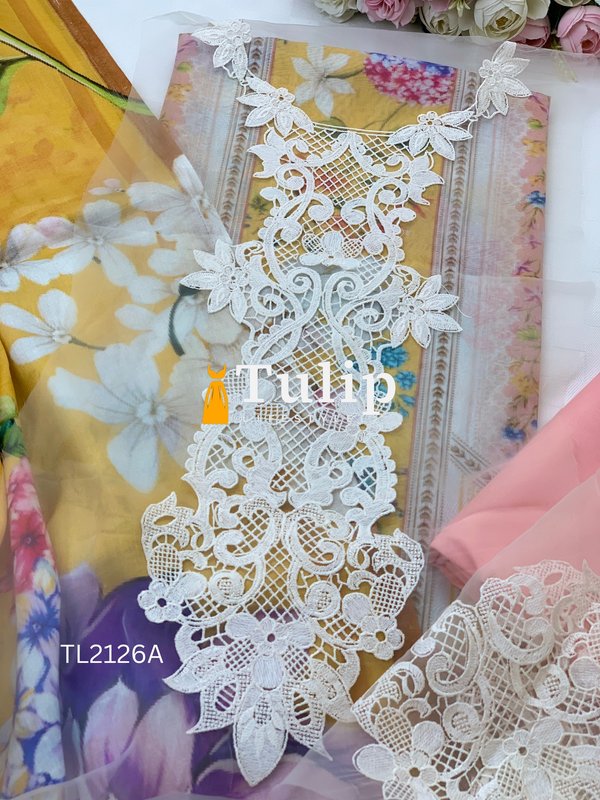 Premium Cotton Dress with Embroidered Lace - TL2126A gallery image