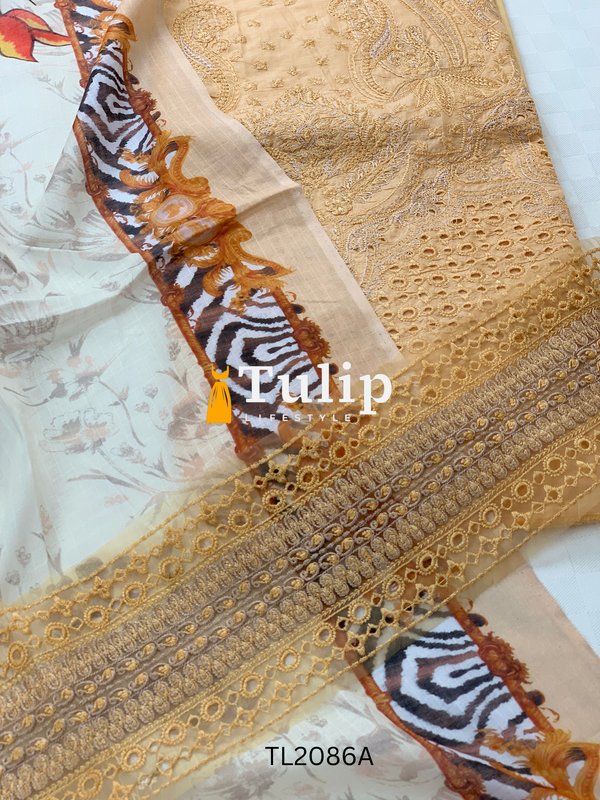Luxury Swiss Voyel Embroidered Three Pieces - TL2086A gallery image