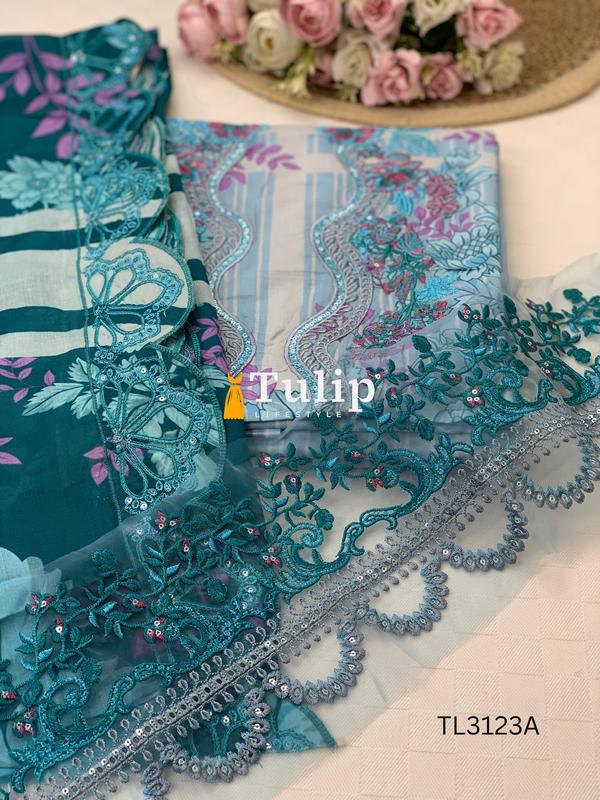 Gorgeous Embroidered Cotton Lawn - TL3123A gallery image