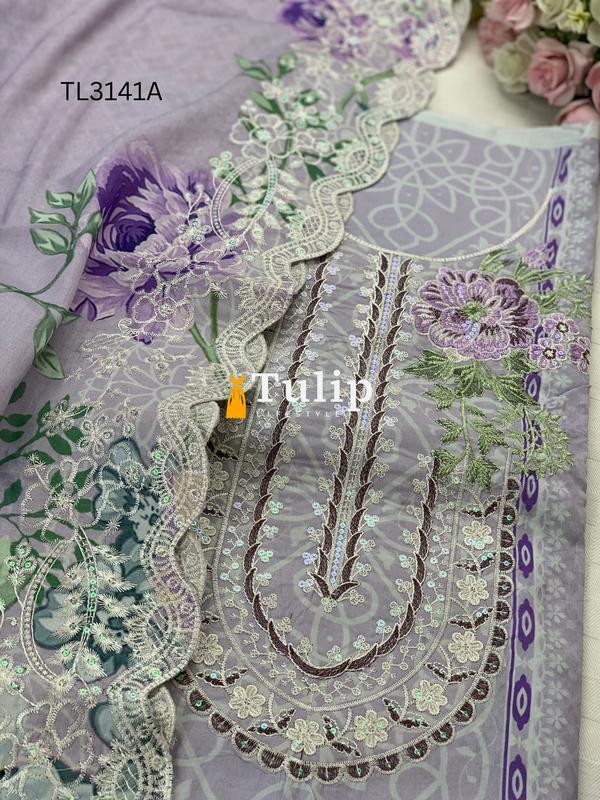 Premium Embroidered Cotton Lawn - TL3141A gallery image