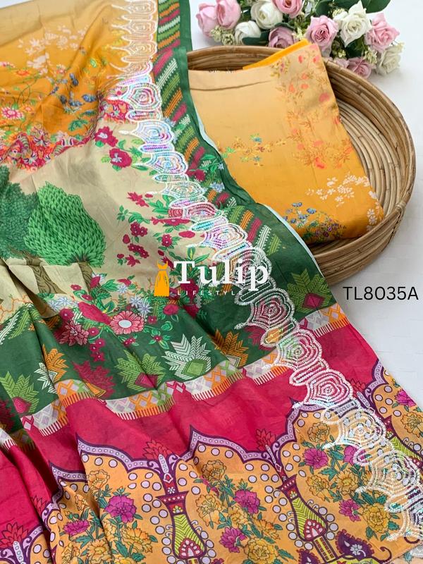 Gorgeous Embroidered Soft Cotton Lawn - TL8035A gallery image