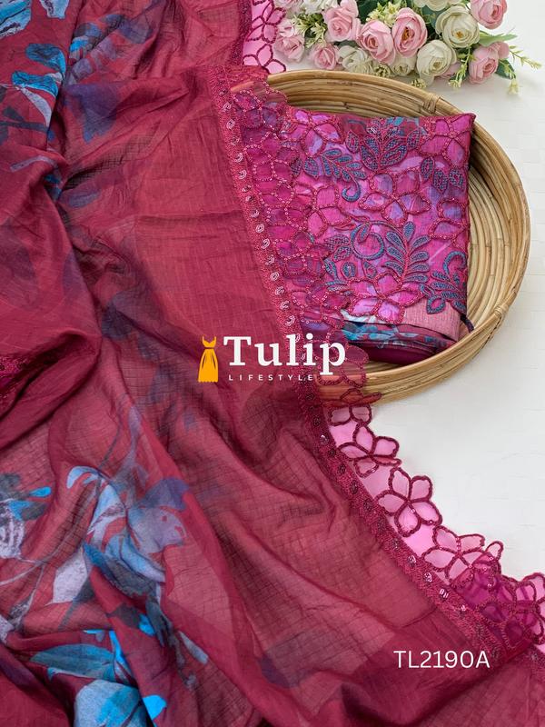 Premium Embroidered Cotton Lawn - TL2190A gallery image