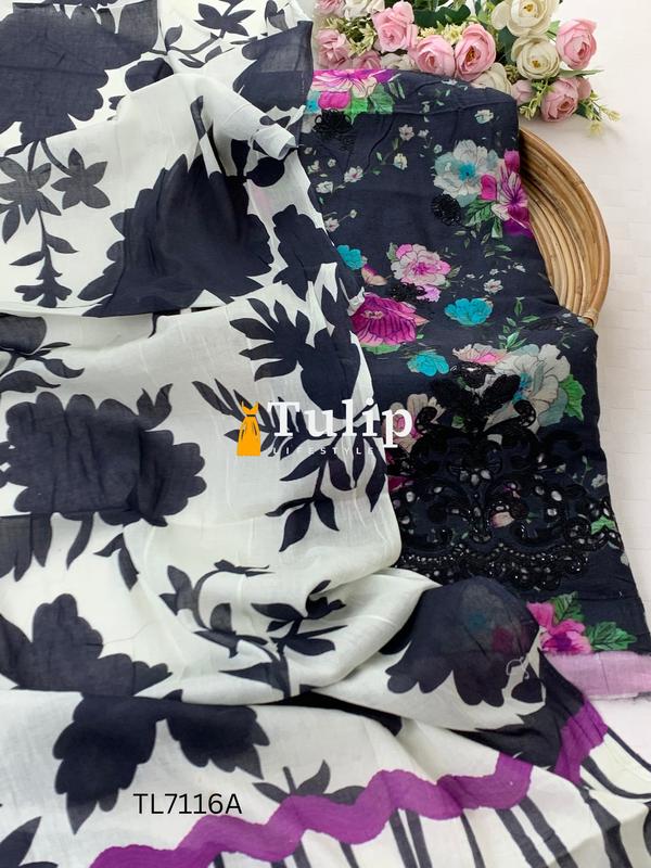 Premium Embroidered Cotton Lawn - TL7116A gallery image