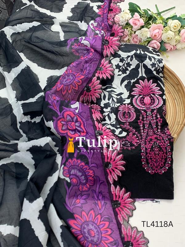 Gorgeous Embroidered Soft Cotton Lawn - TL4118A gallery image