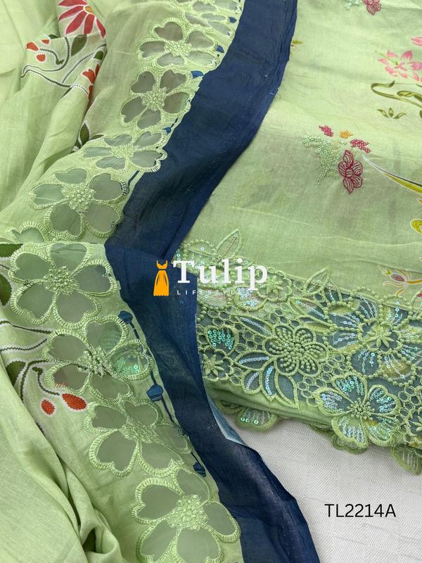 Premium Embroidered Cotton Lawn - TL2214A gallery image