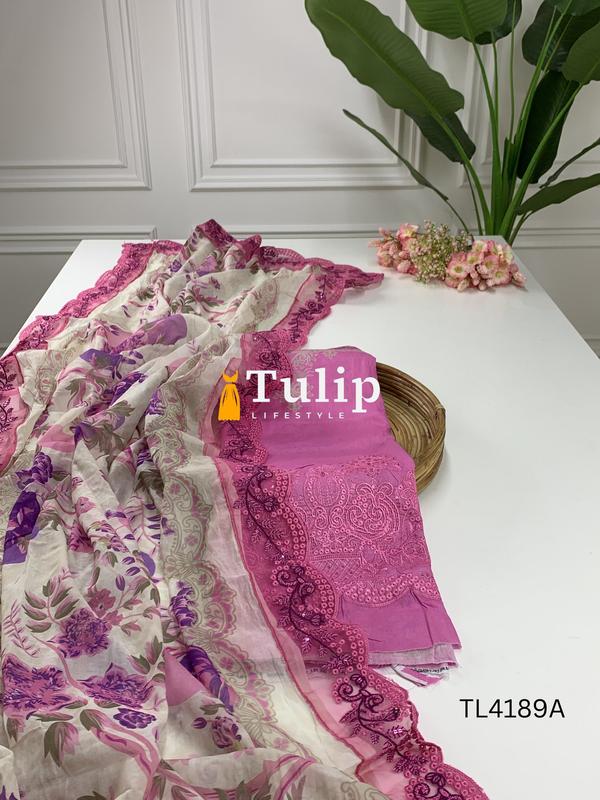 Premium Embroidered Cotton Lawn Dress - TL4189A gallery image