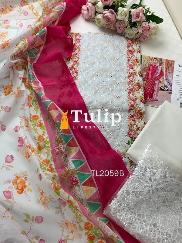 Premium Cotton Embroidery Dress - TL2059 Color image