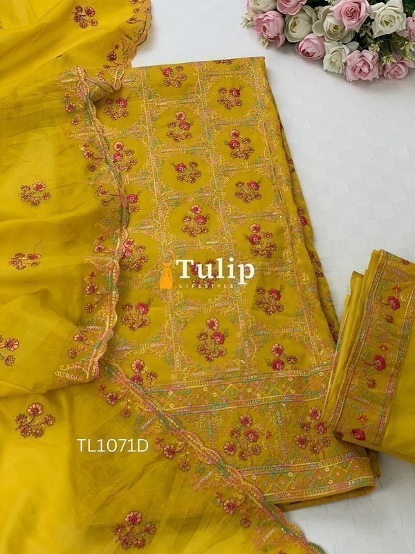 Gorgeous Embroidered Cotton Dress - TL1071 Color image
