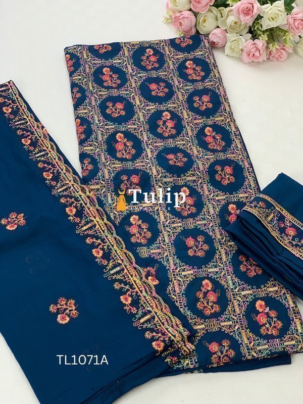 Gorgeous Embroidered Cotton Dress - TL1071 Color image